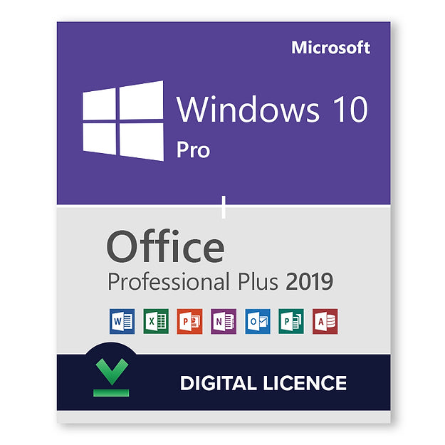 Microsoft Office 2019 Professional Plus + Windows 10 Professional Plus.
